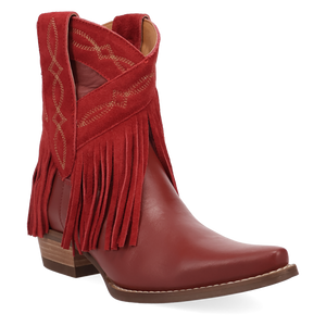 Last Ride Red Leather Bootie (DS) DP