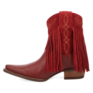 Last Ride Red Leather Bootie (DS) DP