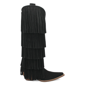 Wild Child Black Suede Leather Fringe Boots (DS) BACKORDER NOVEMBER 2024