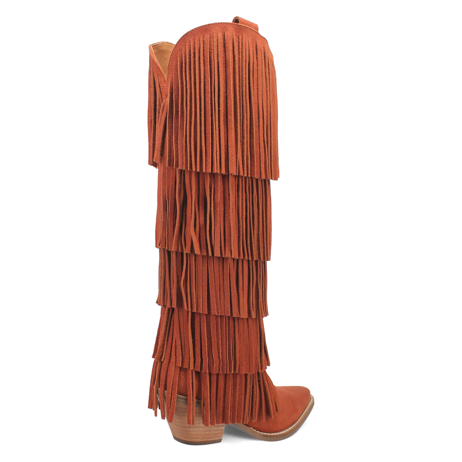 Wild Child Rust Suede Leather Fringe Boots (DS)