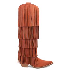 Wild Child Rust Suede Leather Fringe Boots (DS)