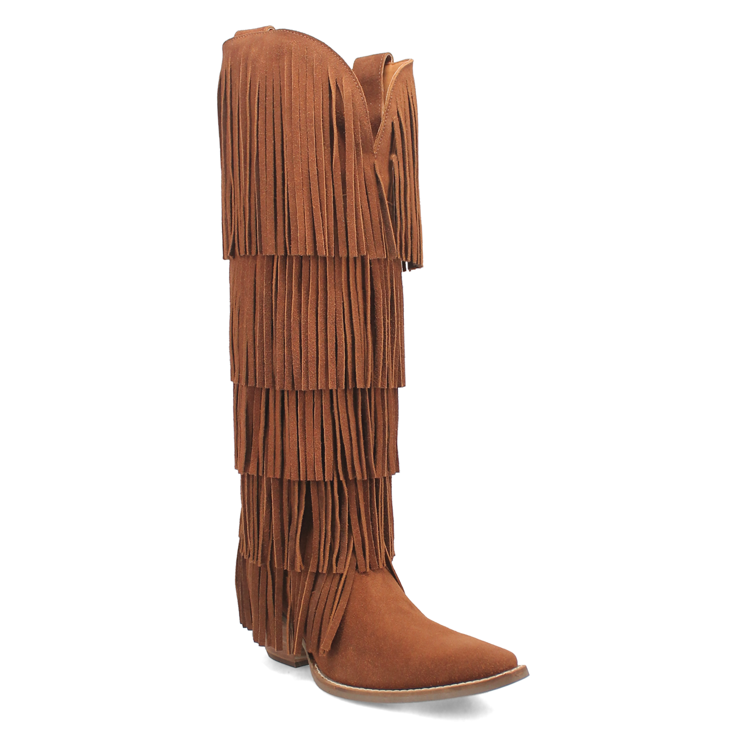 Wild Child Brown Suede Leather Fringe Boots (DS)