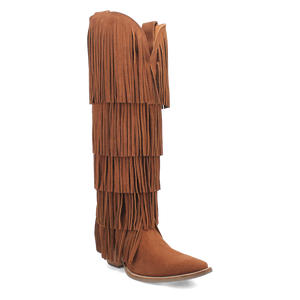 Wild Child Brown Suede Leather Fringe Boots (DS) - BACKORDER NOVEMBER 2024