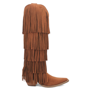 Wild Child Brown Suede Leather Fringe Boots (DS) - BACKORDER NOVEMBER 2024