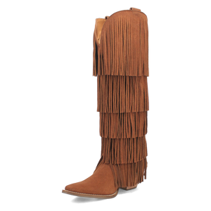 Wild Child Brown Suede Leather Fringe Boots (DS) - BACKORDER NOVEMBER 2024