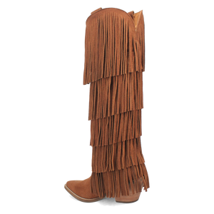 Wild Child Brown Suede Leather Fringe Boots (DS) - BACKORDER NOVEMBER 2024