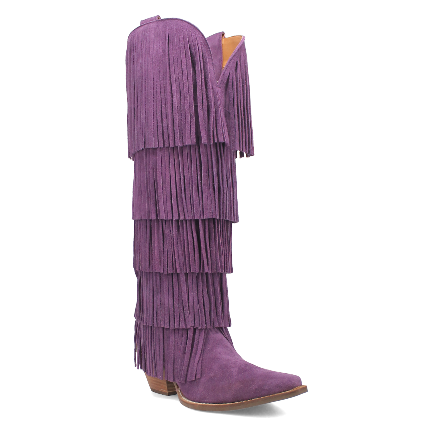 Wild Child Purple Suede Leather Fringe Boots (DS)