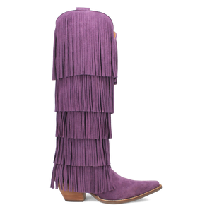 Wild Child Purple Suede Leather Fringe Boots (DS)