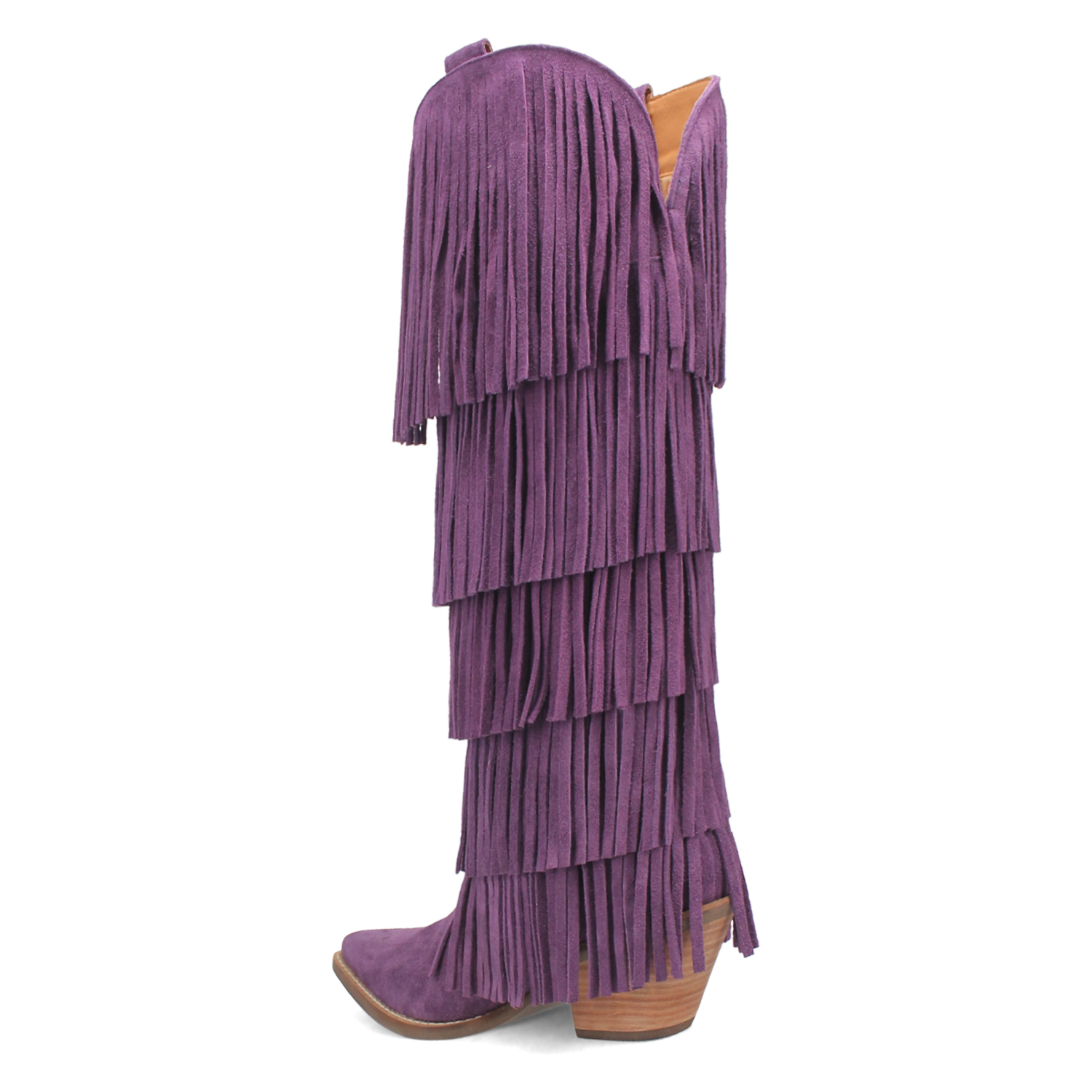 Wild Child Purple Suede Leather Fringe Boots (DS)