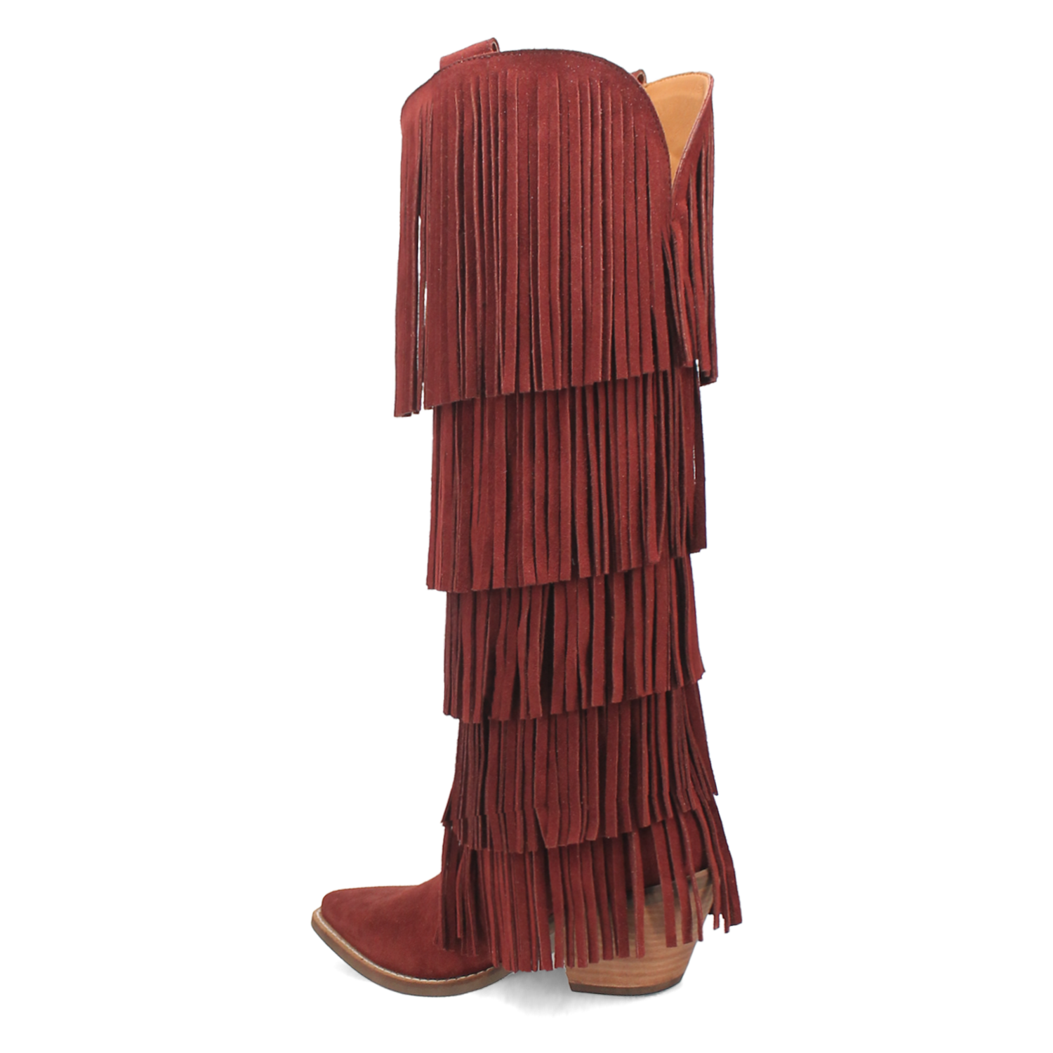 Wild Child Burgundy Suede Leather Fringe Boots (DS)