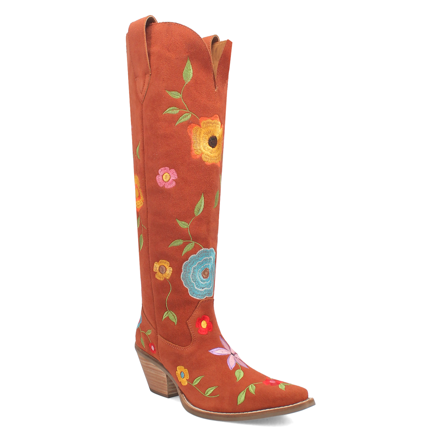 Flower Power Rust Suede & Floral Embroidered Boot (DS) ~ PREORDER 7/25