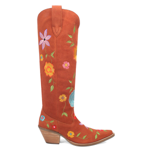 Flower Power Rust Suede & Floral Embroidered Boot (DS) ~ PREORDER 7/25