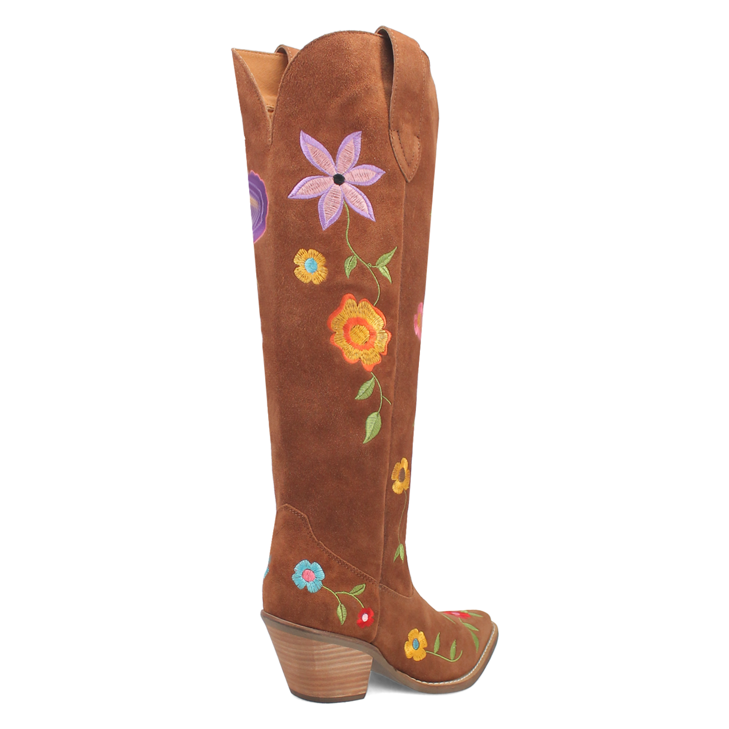 Flower Power Brown Suede & Floral Embroidered Boot (DS)