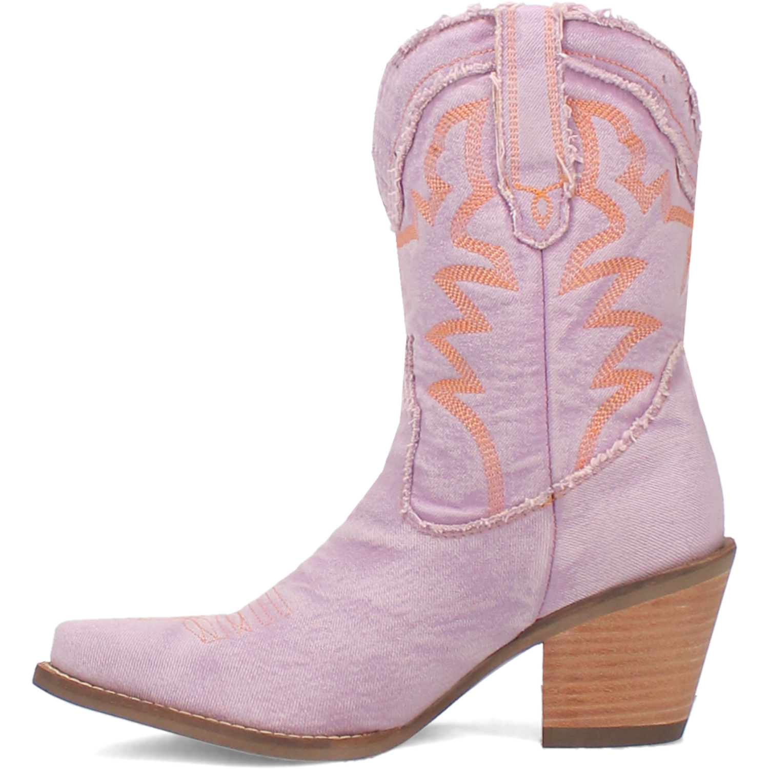 Y'all Need Dolly Distressed Purple Denim Embroidered Boots (DS)
