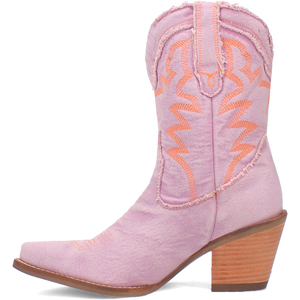 Y'all Need Dolly Distressed Purple Denim Embroidered Boots (DS)