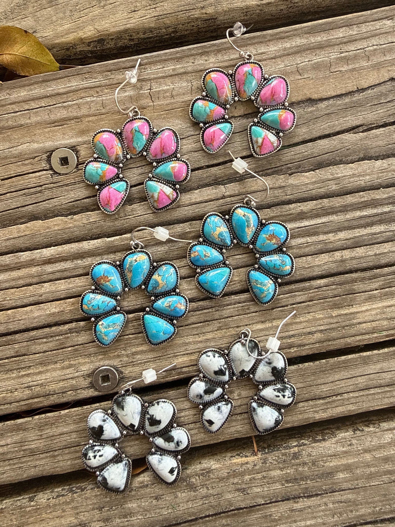 Rodeo Queen Squash Blossom Drop Earrings