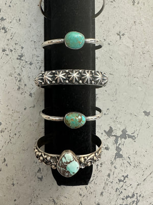 Authentic Turquoise Stone & Sterling Silver Cuff Bracelets ~ Queen Bee's Closet