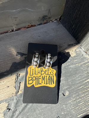 Shot Caller Silver Ball Hoop Earrings