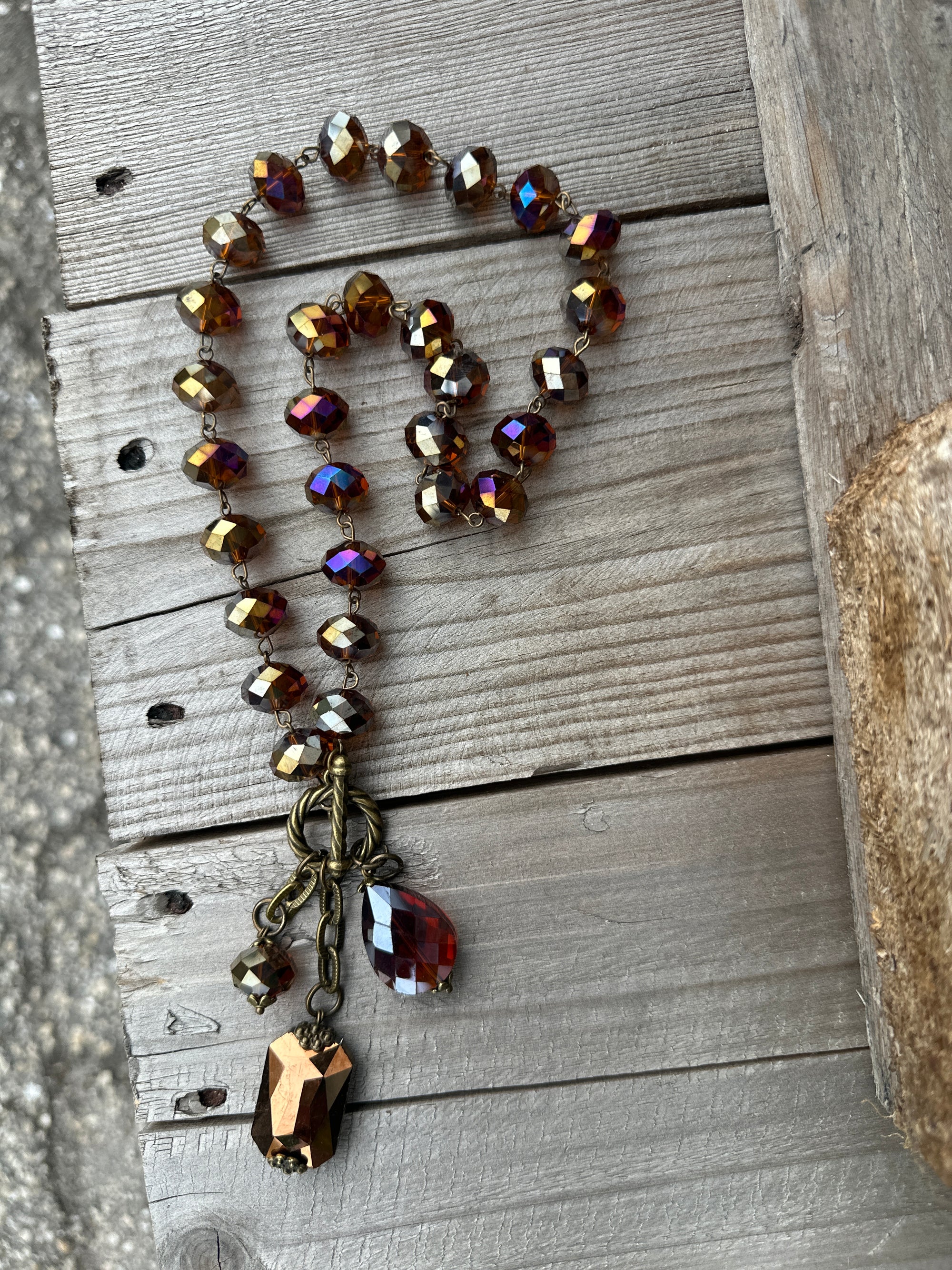 Drops of Jupiter Faceted Crystal Toggle Necklace (custom made to