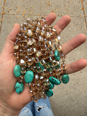 Mercury Rising Faceted Crystal Toggle Lariat Necklace