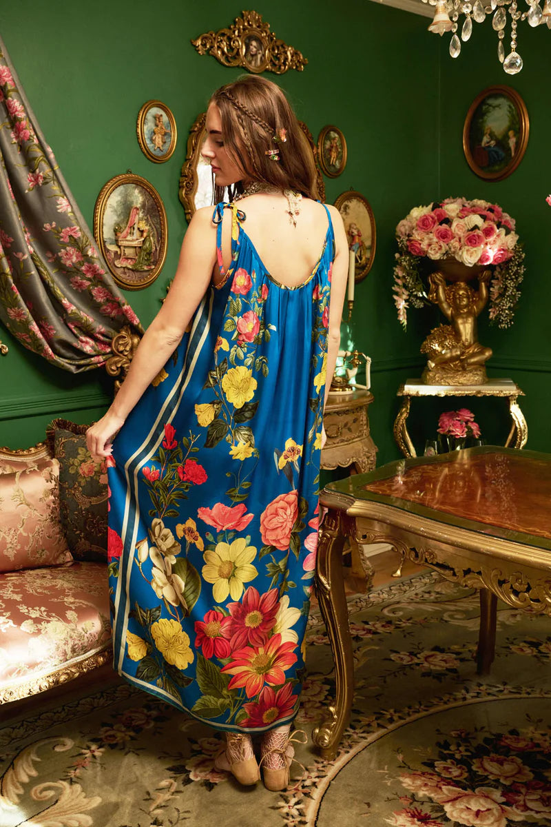 French Riviera Victorian Floral Maxi Dress - PREORDER