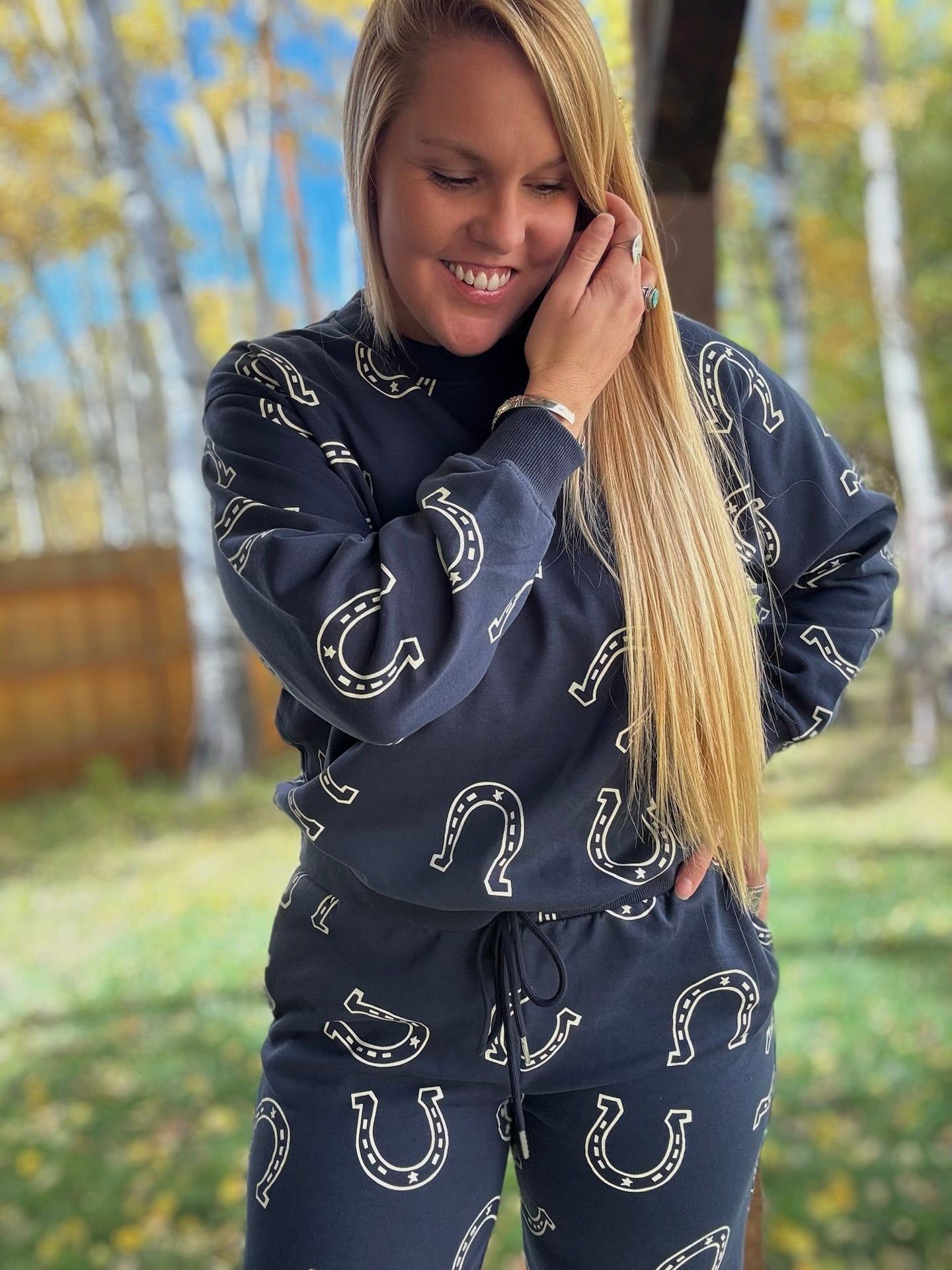 Lucky Lounger Horseshoe Print Sweat Set