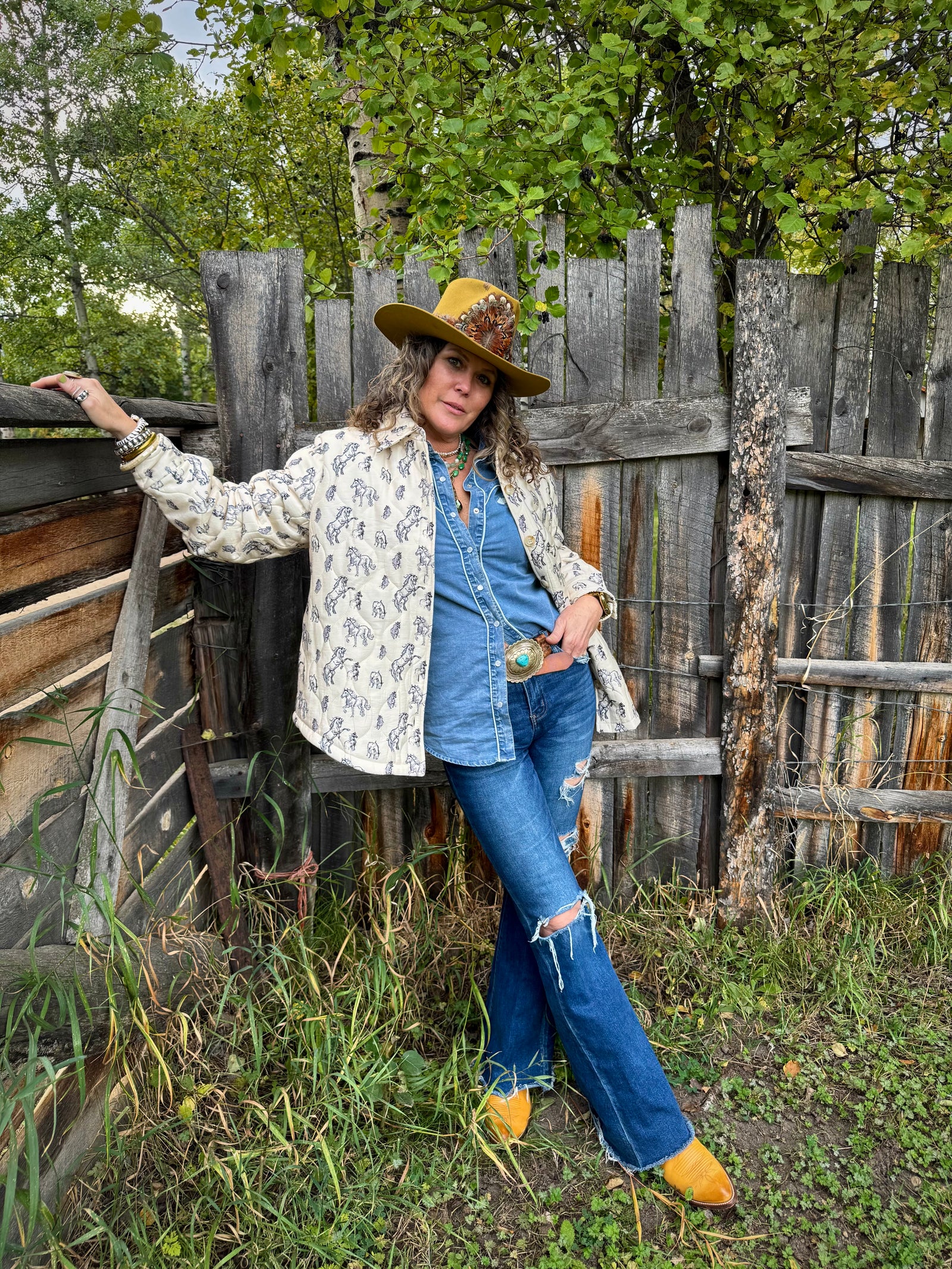 Better Things To Do Horse Print Quilted Jacket