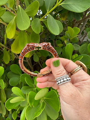 Tigress Enamel Gold Cuff Bracelet