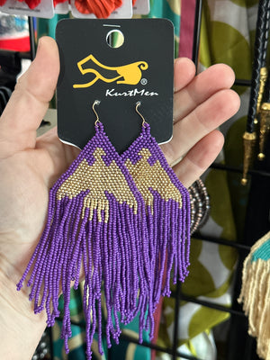 Thunderstruck Beaded Fringe Thunderbird Earrings
