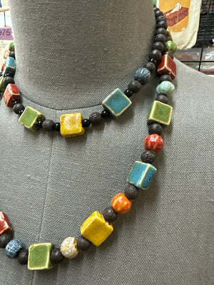 Vintage Necklace Set ~ Multi Color Box Beads