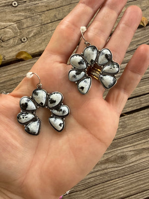 Rodeo Queen Squash Blossom Drop Earrings