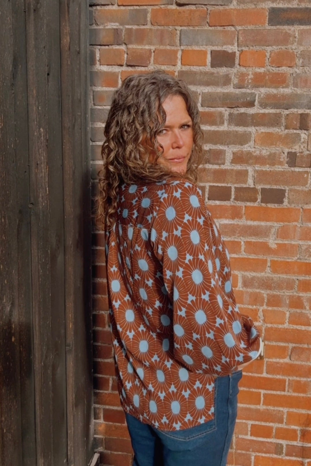 Blue Highway Retro Floral Balloon Sleeve Blouse - PREORDER DECEMBER 2025