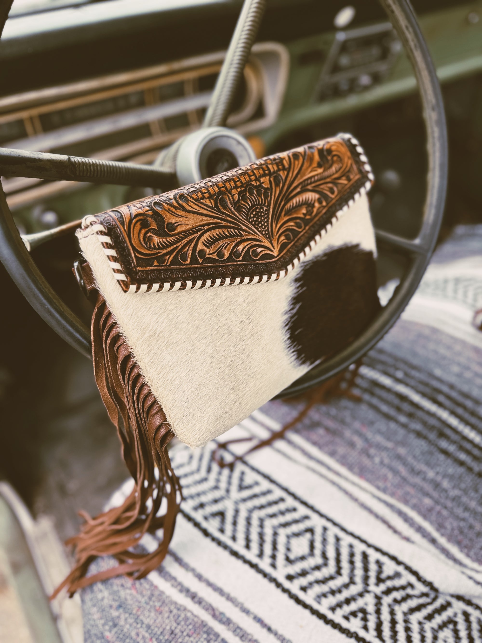 Toolin' Around Cowhide Envelope Clutch Style Purse