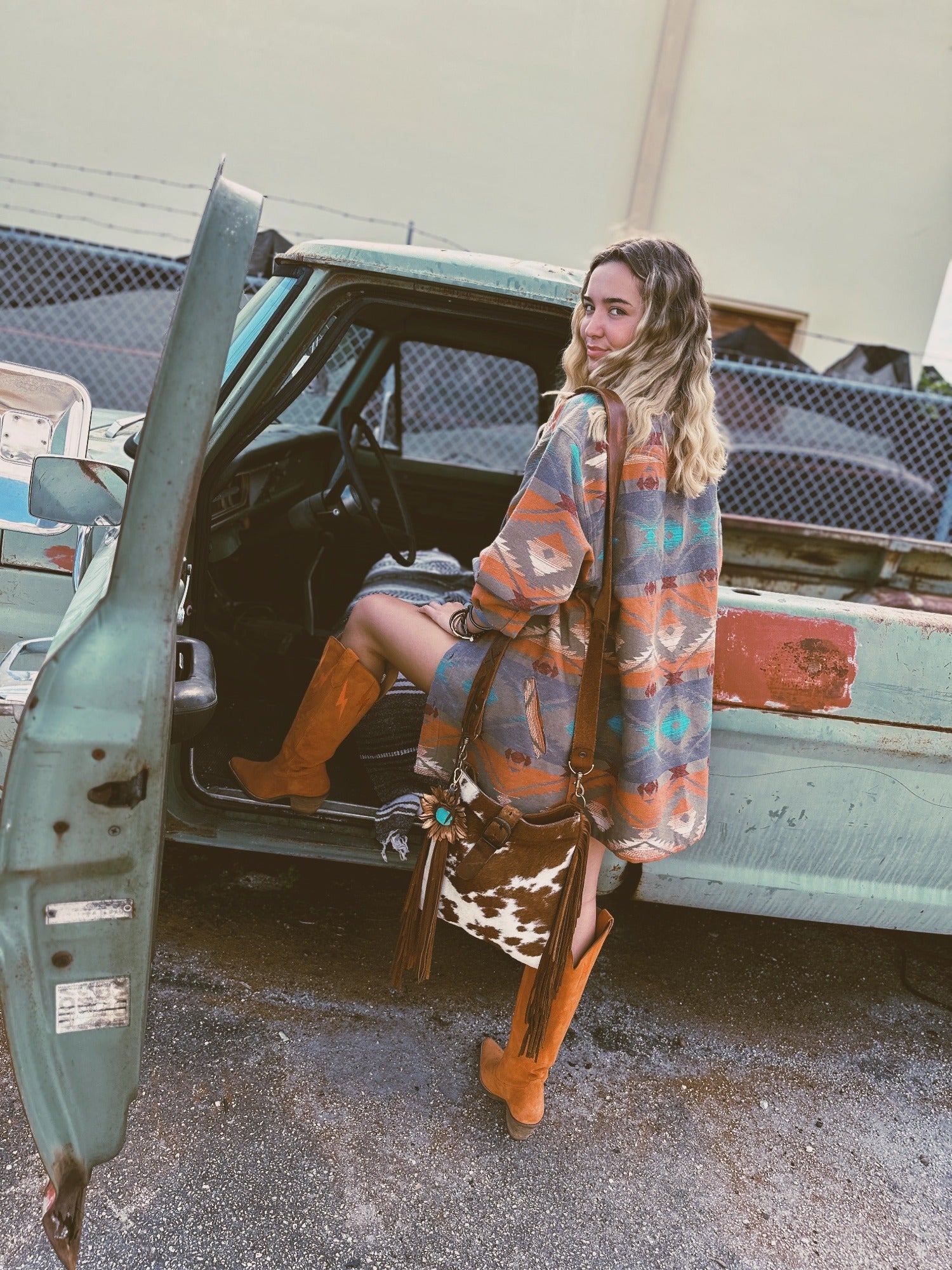 Southwestern Print Button Up Heavy Shirt Jacket ~ (DS)