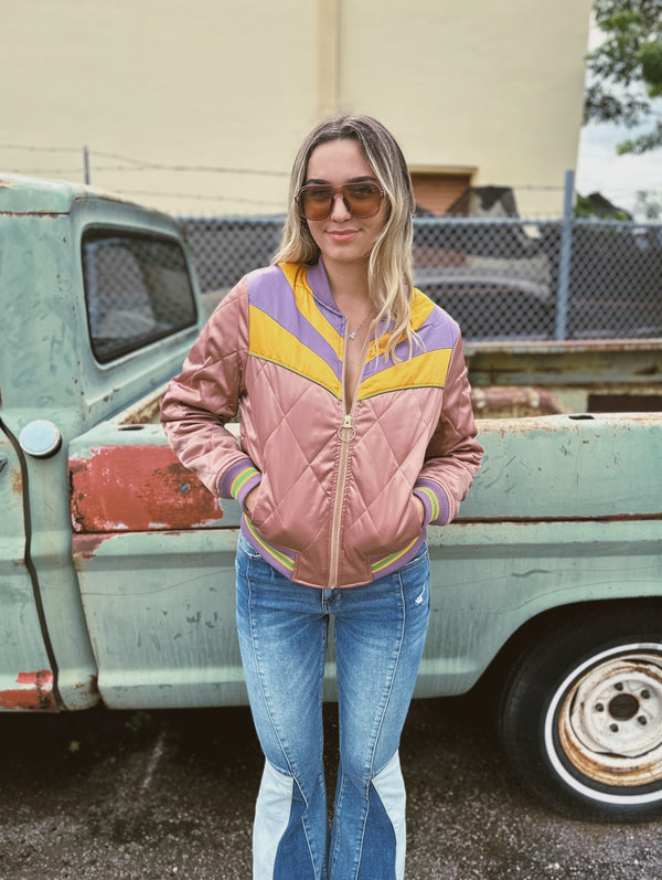 Dusty rose 2024 bomber jacket