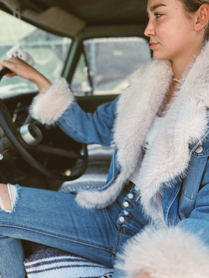 Sugar Momma Fur Trim & Denim Jacket