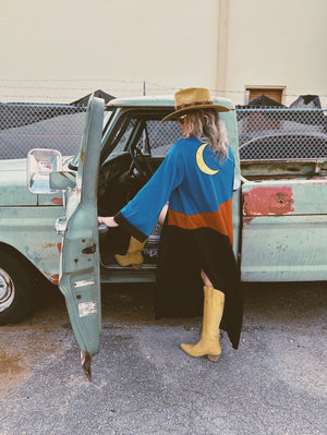 Howlin' At The Moon Satin Kimono Duster