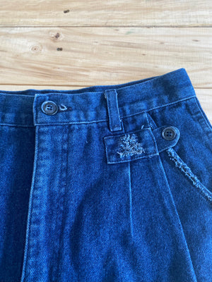 Vintage Wrangler Dark Wash Reworked High-Rise Shorts ~ Size 28