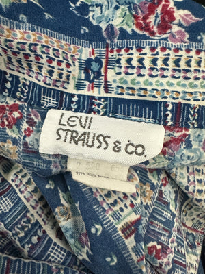 Levi Strauss & Co Retro Floral Print Vintage Button Up Blouse