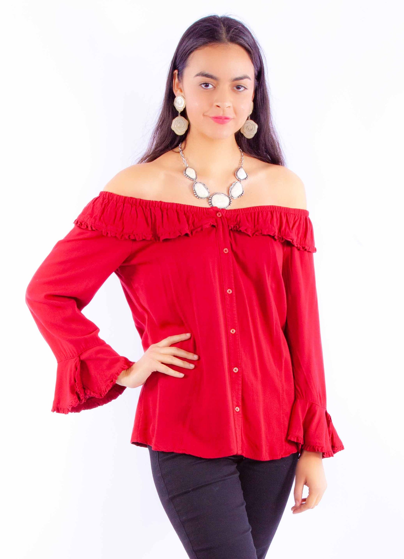 Carmelita Off The Shoulder Boho Top ~ 5 Color Options (DS)