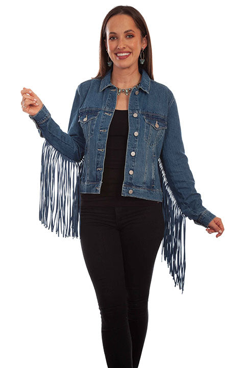 One Way Ticket Fringe Denim Jacket (DS)