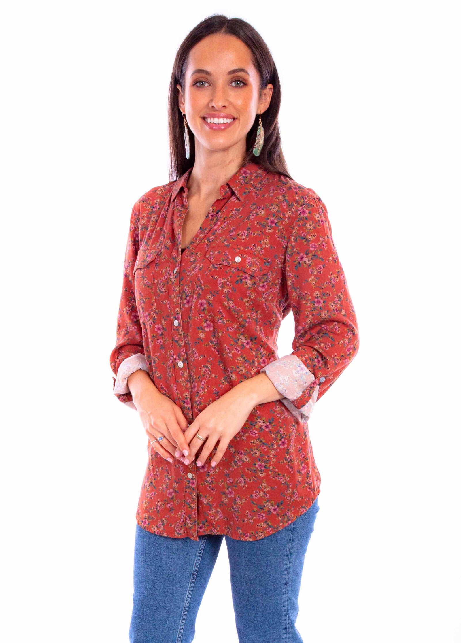 New Kid In Town Ditsy Floral Print Button Up Blouse (DS)