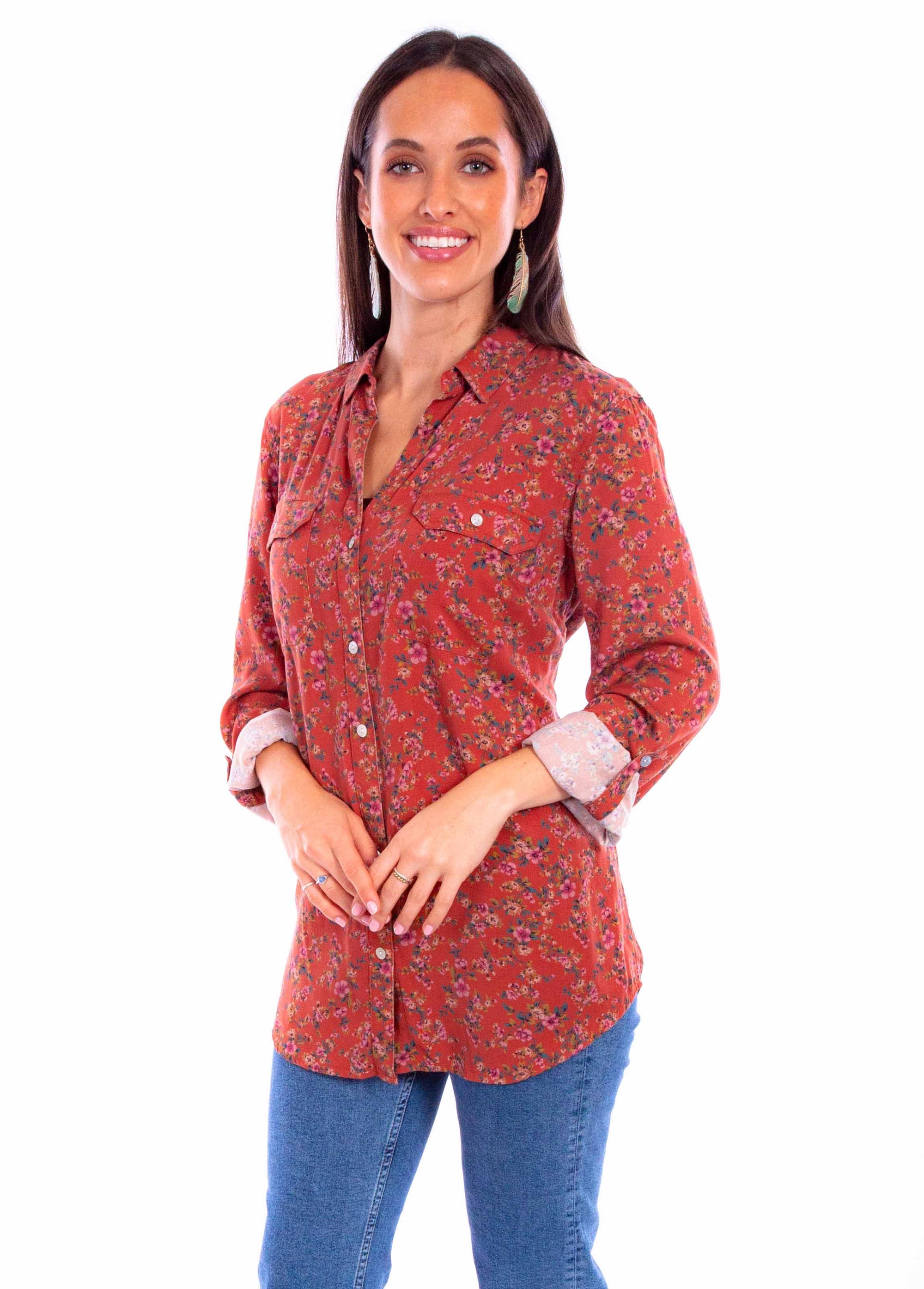 New Kid In Town Ditsy Floral Print Button Up Blouse
