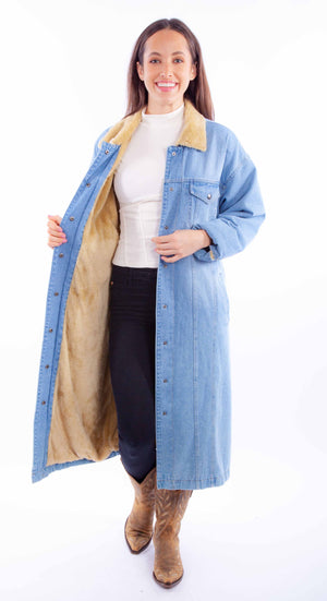 Amarillo By Morning Long Sherpa Lined Denim Jacket