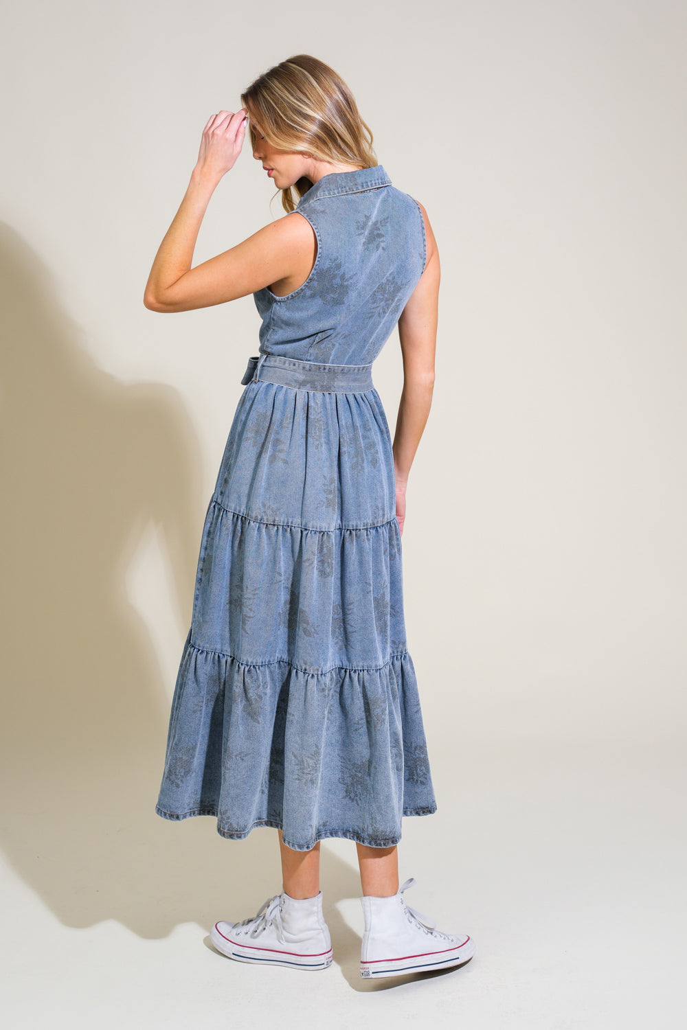 LIFE’S PATHWAYS DENIM SHIRT MIDI DRESS - (DS) - FT