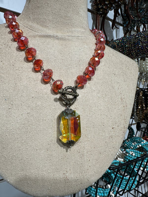 Drops of Jupiter Faceted Crystal Toggle Necklace (custom made to order)