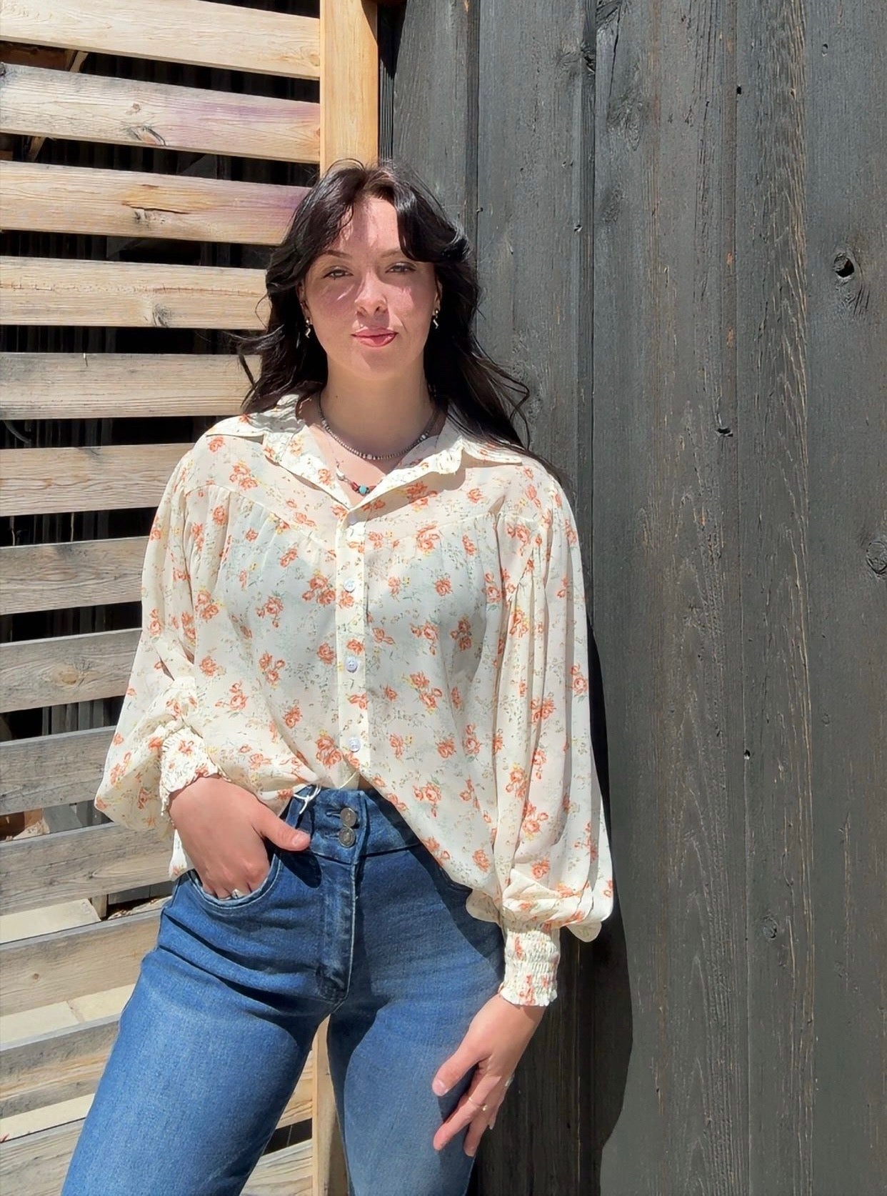 Spring Fling Floral Yoke Blouse