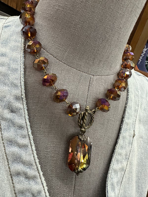 Drops of Jupiter Faceted Crystal Toggle Necklace (custom made to order)