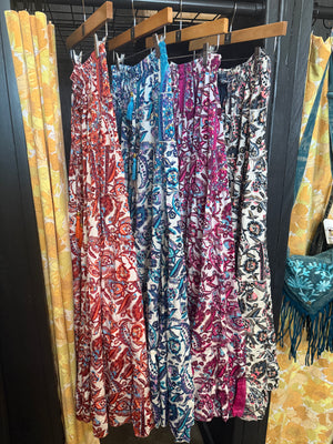 Althea Flowy Tiered Long Skirt