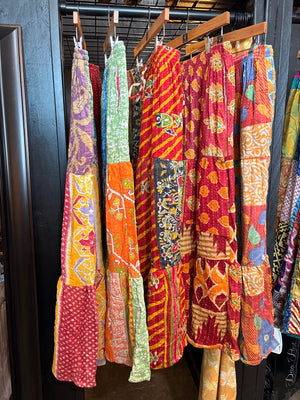 Ripple Kantha Quilt Maxi Skirt